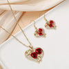 Luckacco Creative Love Rose Heart Pendant Necklace For Women Exquisite Zircon Forever Necklace Romantic Valentines Day Jewelry