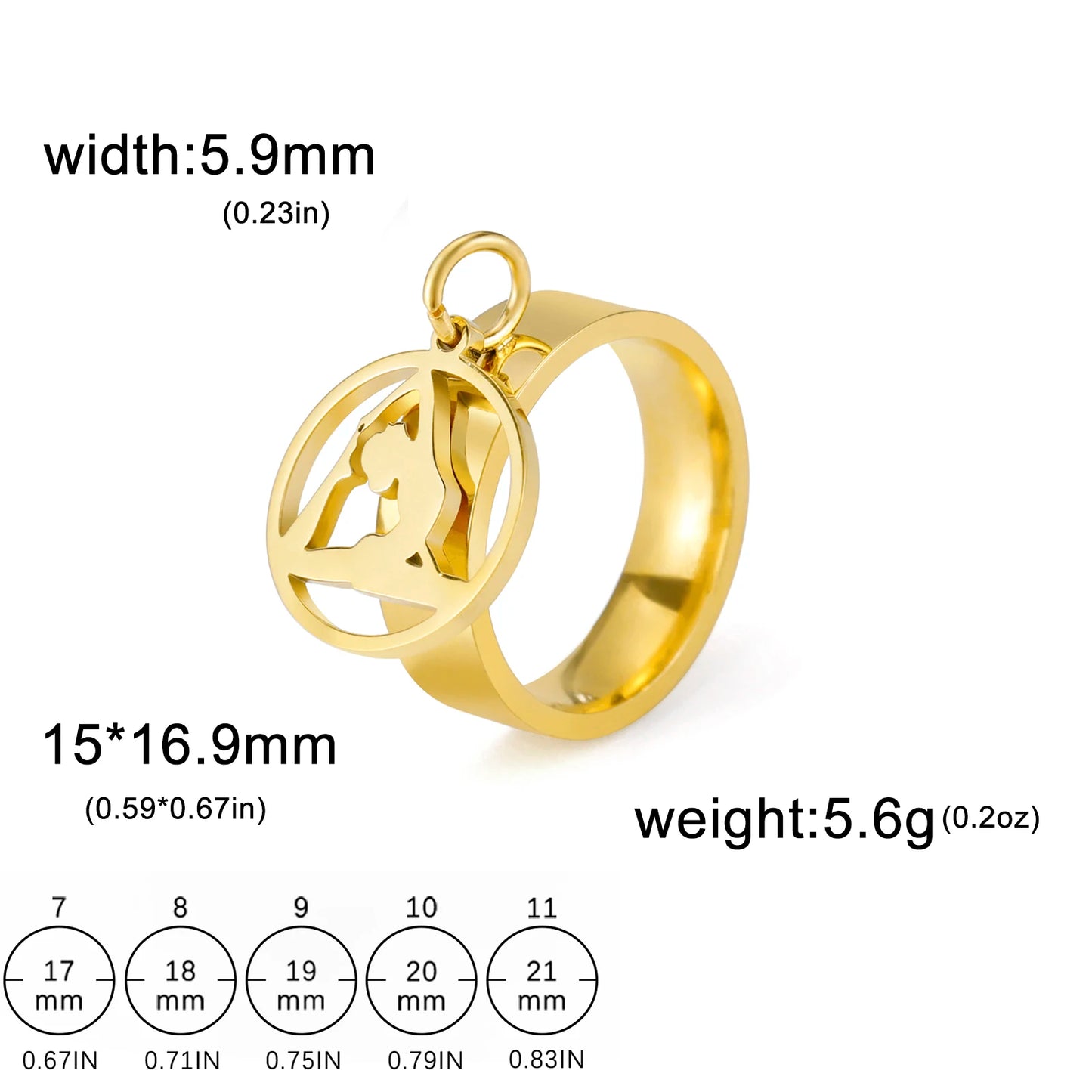 luckacco unift women stainless steel charms rings flower leaf spider paw pendant finger ring fashion minimalist couple jewelry