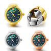 Luckacco GEMOSA Round Finger Watch Stainless Steel Italian Charm Link CLassic Clock Quartz Watch Ring Trendy Jewelry for Men Women