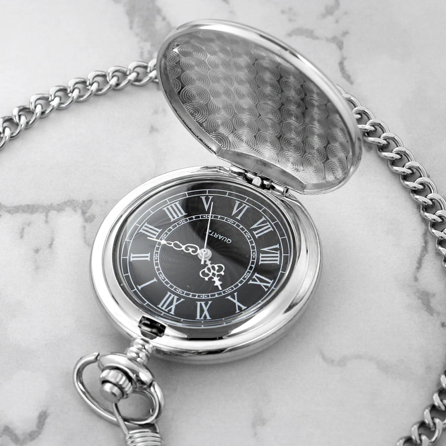 luckacco all hunters retro silver smooth quartz pocket watch for men women steampunk necklace with chain