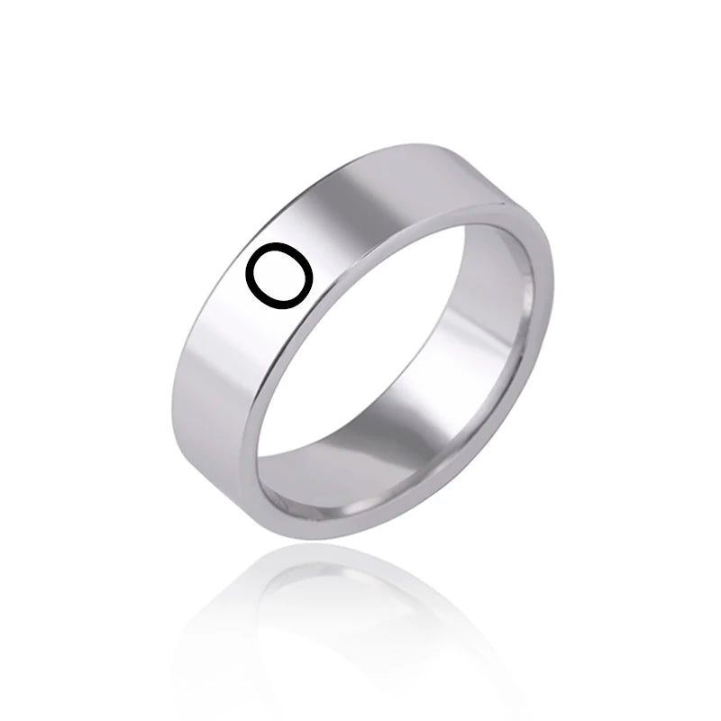 luckacco fashion 26 english initial letter ring stainless steel engraved name rings for women birthday gifts