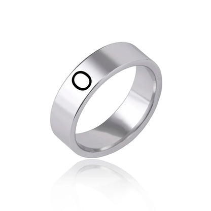 Luckacco Fashion 26 English Initial Letter Ring Stainless Steel Engraved Name Rings For Women Birthday Gifts