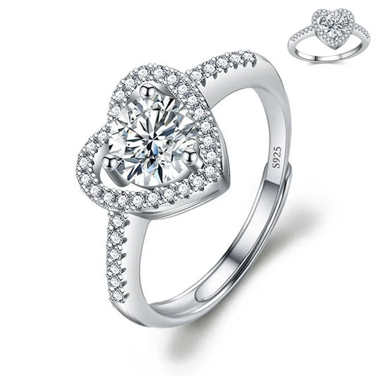 Luckacco Never Fade Luxury Classic 18K White Gold Color Ring Solitaire 2 Carat Zirconia Diamant Wedding Band Women Jewelry Accessories
