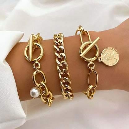 Luckacco Silver Color Stainless Steel Colorfast Bracelets Skyful Star Bracelet Set for Women Fashion Light Luxury Jewelry Gifts
