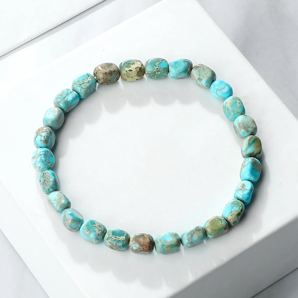 luckacco vintage emperor stone beaded bracelets natural stone charm elastic strand bracelet & bangle bohemian yoga jewelry for women men