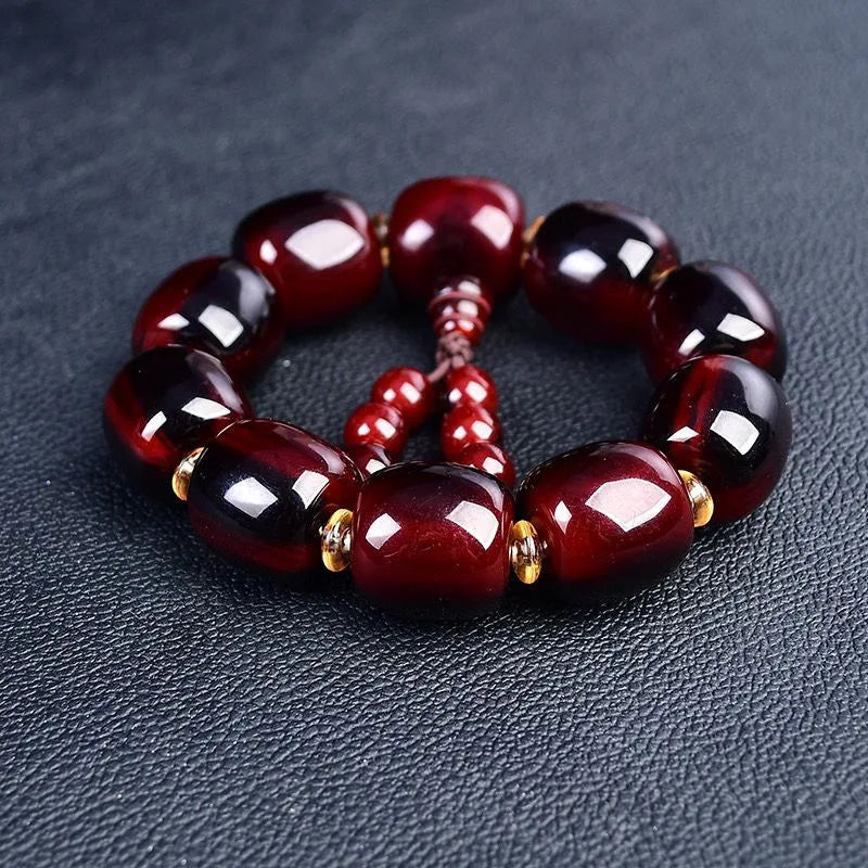 luckacco collection authentic tibetan yak horn buddha bead bracelet for middle-aged bloodshot hand string body sufficient qi and blood