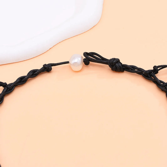Luckacco Luxury Weave Imitation Pearl Baroque Necklace For Women Fashionable Long Chain Dress Jewelry Female Elegant Accessory Gift