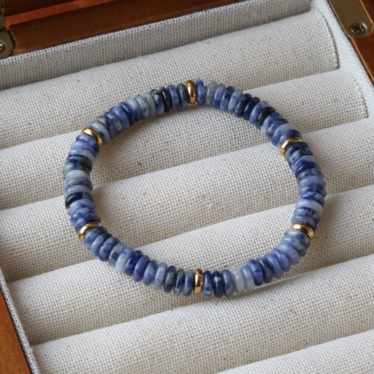 Luckacco Summer Cool Elastic Bracelet Color Beads Dopamine Girl Versatile Natural Stone Bead Trend 2024 New