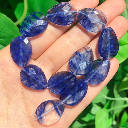Luckacco Natural Faceted Amethysts Labradorite Aventurine Tiger Eye Water Drop Shape Stone Beads DIY Charm For Jewelry Making Bracelet
