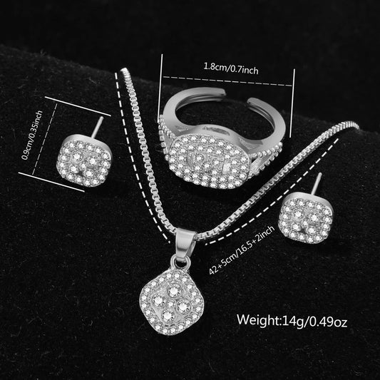 Luckacco 6PCS/SET Silver Women's Watch Business Leisure Element Watch Luxury Dial Quartz Watch Jewelry Set Gift For Her