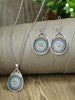 Luckacco Ethnic Feng Shui Droplet Hollow Colored Glazed Earrings for Women Bohemian Vacation Short Necklace Jewelry Set