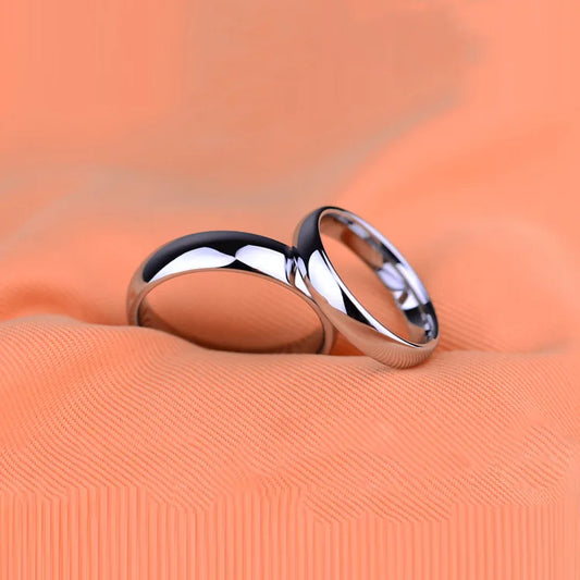 Luckacco Fashion simple titanium steel plain couples ring 6mm and 4mm rings Wedding Promise Engagement Rings For Women