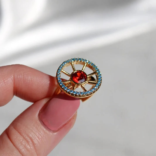 Luckacco Stella's Ring, Jewelry For Woman Girl, Fashion Wedding Geek Accessories, Silver Plated, Stella Ring ,Solaria Sun Ring ,Gifts