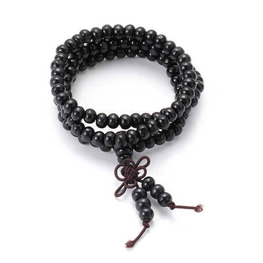 Luckacco 1Pc Wood Bead New Buddha Bracelet Buddhist  Bangle Prayer Beads Copper Coin Women Men Lucky Religion Bracelets Charm Jewelry