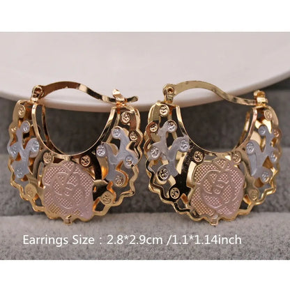 Luckacco Stylish 14K Gold Plated Hoop Earrings for Women - Perfect ForWeddings, Parties, and Birthdays
