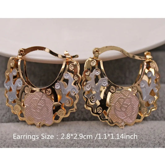 Luckacco Stylish 14K Gold Plated Hoop Earrings for Women - Perfect ForWeddings, Parties, and Birthdays