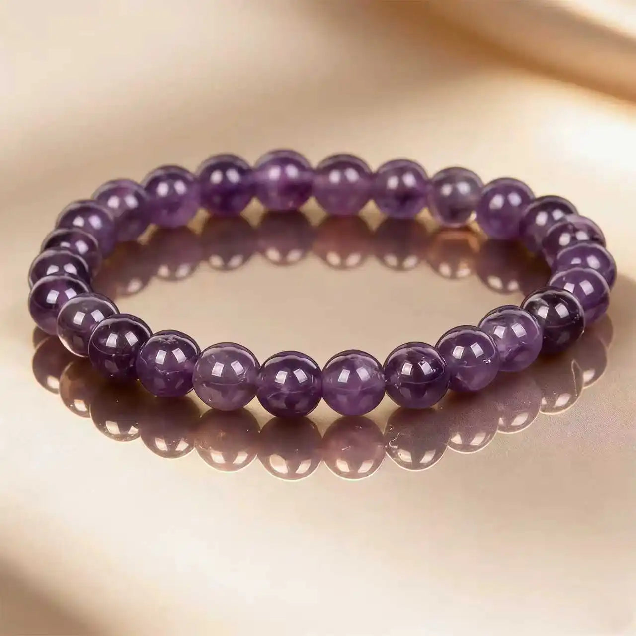 luckacco amethyst beaded stretch bracelet bohemian style crystal jewelry for women adjustable fit most wrists trendy daily wear accessory