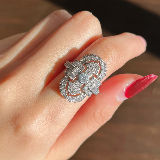 Luckacco daily picks Special-interested Bridal Wedding Rings Full Brilliant CZ Elegant Women's Finger Accessories for Party Fashion Jewelry
