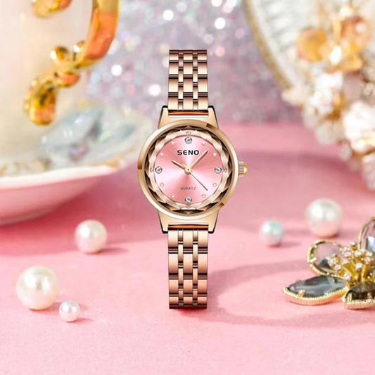 Luckacco Watches Fashion Elegant Diamond Mesh Strap Women's Watch Waterproof Quartz Watch Ladies Watch