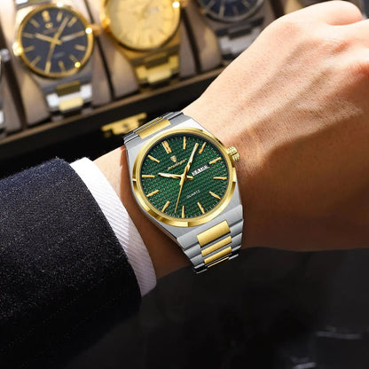 Luckacco POEDAGAR Luxury Men Watch Date Week Waterproof Luminous Stainless Steel Watch For Man Casual Quartz Men's Watches Male Sport+Box