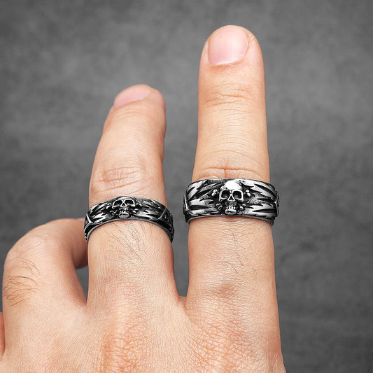 Luckacco Domineering Skull Devil Men Rings Stainless Steel Women Jewelry Retro Punk New In Rock Gothic Fashion Accessories Gift