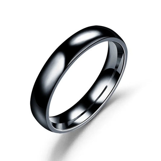Luckacco Simple 6mm Titanium Ring Women Men Prevent Allergy High Polished Wedding Rings Stainless Steel Couple Finger Jewelry Gifts