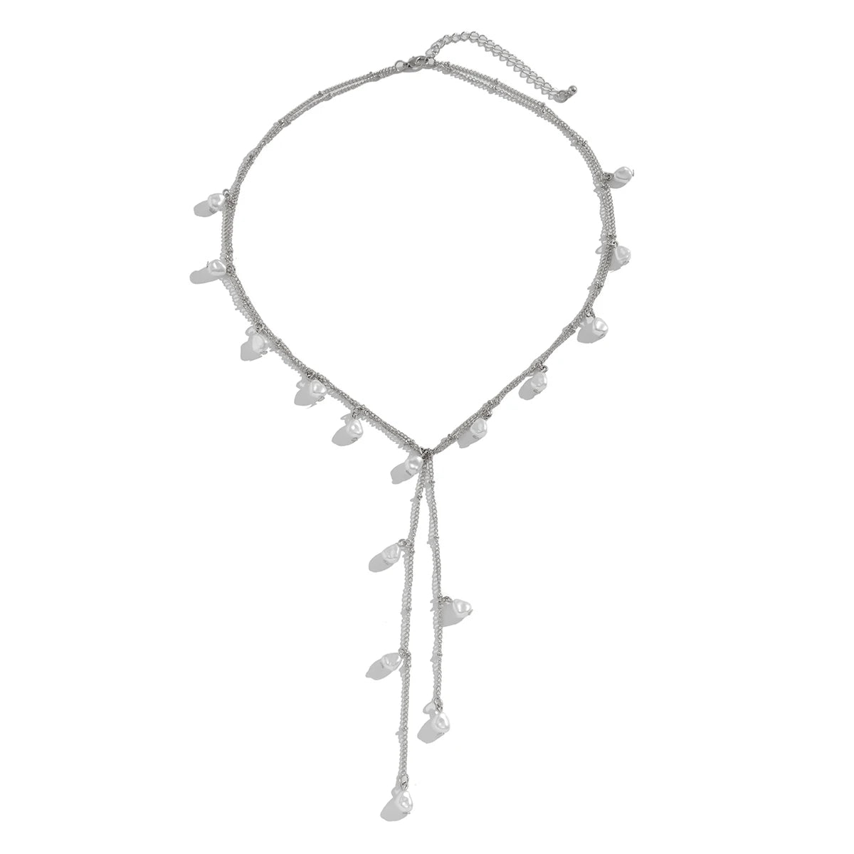 luckacco ingemark vintage creative big imitation pearl jesus cross pendant choker necklace for men luxury adjustable chain grunge jewelry