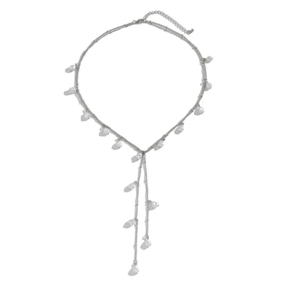 Luckacco Ingemark Vintage Creative Big Imitation Pearl Jesus Cross Pendant Choker Necklace for Men Luxury Adjustable Chain Grunge Jewelry