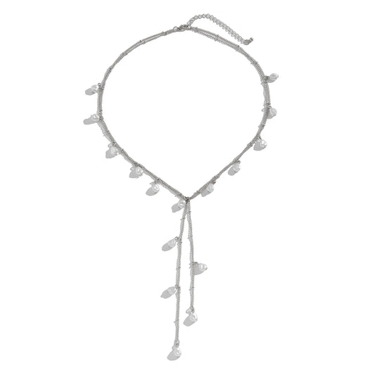 Luckacco Ingemark Vintage Creative Big Imitation Pearl Jesus Cross Pendant Choker Necklace for Men Luxury Adjustable Chain Grunge Jewelry