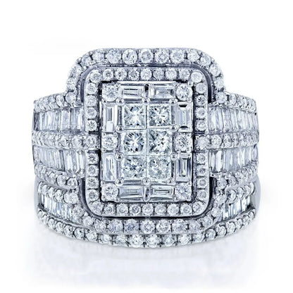 Luckacco Luxury Marquis Cut Droplet Ring Women's Gorgeous Anniversary Party Jewelry Noble  Fashion Engagement Ceremony Accessories