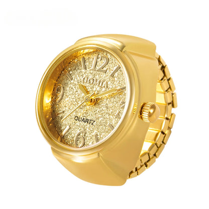 Luckacco Couple Finger Watch Ring Vintage Punk Elastic Alloy Band Men Women Jewelry Clock Roman Numerals Dial 28Style Mini Quartz Watches