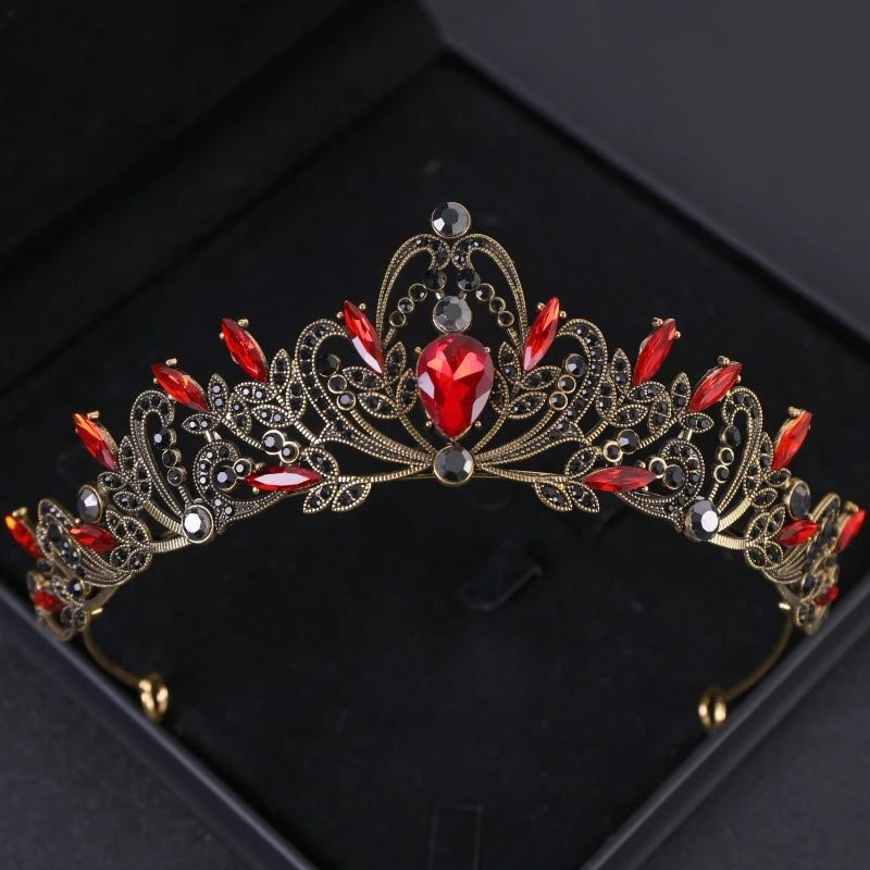 luckacco bridal headwear purple-colour women's grand party crown birthday tiaras