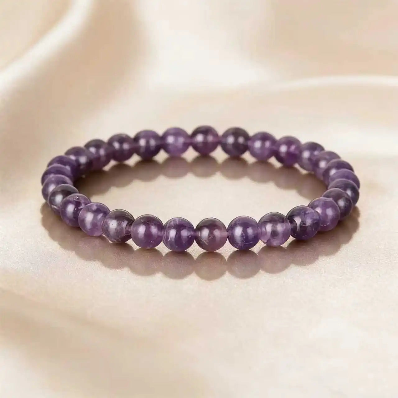 luckacco amethyst beaded stretch bracelet bohemian style crystal jewelry for women adjustable fit most wrists trendy daily wear accessory