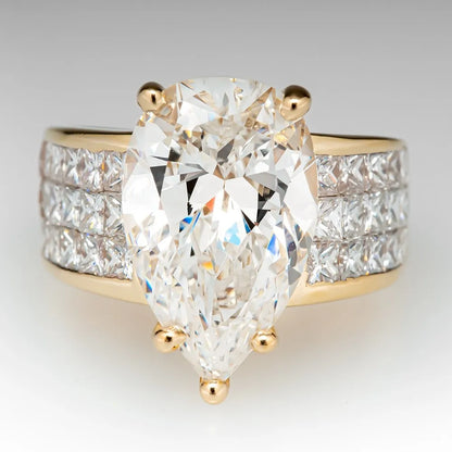 Luckacco New Retro Women Square Royal Princess Stylish Wedding Ladies Finger Ring  Pretty Gift Valentine's Surprise For Wife