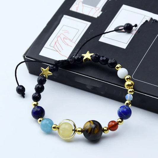Luckacco Cosmic Galaxy Solar System Eight Planets Bracelet, Wearing it Means The Universe is Under Control