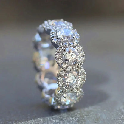 Luckacco daily picks Sparkling Cubic Zirconia Promise Rings for Women Wedding Engagement Bands Silver Color New Modern Fashion Female Jewelry