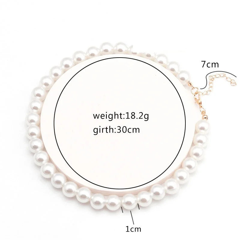 luckacco elegant big white imitation pearl beads choker clavicle chain necklace for women wedding jewelry collar new  dropshippi