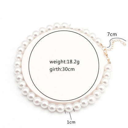 Luckacco Elegant Big White Imitation Pearl Beads Choker Clavicle Chain Necklace For Women Wedding Jewelry Collar New  Dropshippi