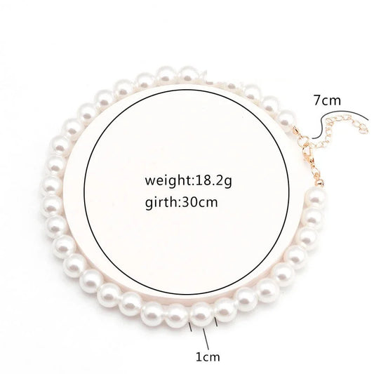Luckacco Elegant Big White Imitation Pearl Beads Choker Clavicle Chain Necklace For Women Wedding Jewelry Collar New  Dropshippi