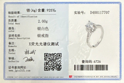 Luckacco New 925 Sterling Silver Ring Simulation Diamond CZ Ring, Suitable For Female Charm Jewelry Engagement Gifts