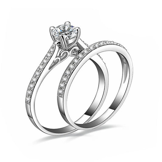 Luckacco Lihong 925 Sterling Silver Ring Inlaid With Zircon Women Couple Jewelry Fashion Accessories For Wedding Or Anniversary