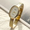 Luckacco Luxury Oval Dial Rhinestone Watch New Brand Quartz Watch for Women Adjustable Stainless Steel Strap Wristwatches  Gift