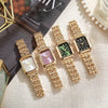 Luckacco 2025 Hot Brand Stainless Steel Strap Watch Women Luxury Gift Quartz Wristwatch Student Fashion Simple Square Quartz Watches