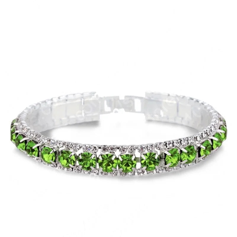 luckacco new arrival  925 sterling silver silve women classic jewelry holiday gift  clear red cubic zircon bracelet& bangle