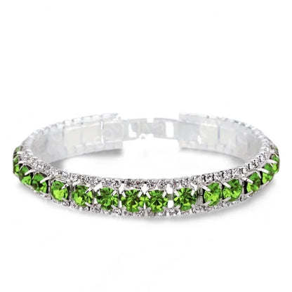 Luckacco New Arrival  925 Sterling Silver Silve Women Classic Jewelry Holiday Gift  Clear Red Cubic Zircon Bracelet& Bangle