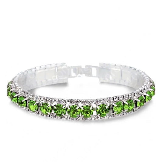 Luckacco New Arrival  925 Sterling Silver Silve Women Classic Jewelry Holiday Gift  Clear Red Cubic Zircon Bracelet& Bangle