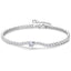 925 Sterling Silver Two-tone Love Letter Links Chain & Stones Heart Tennis Bracelet Bangle Fit Popular Bead Charm DIY Jewelry - luckacco