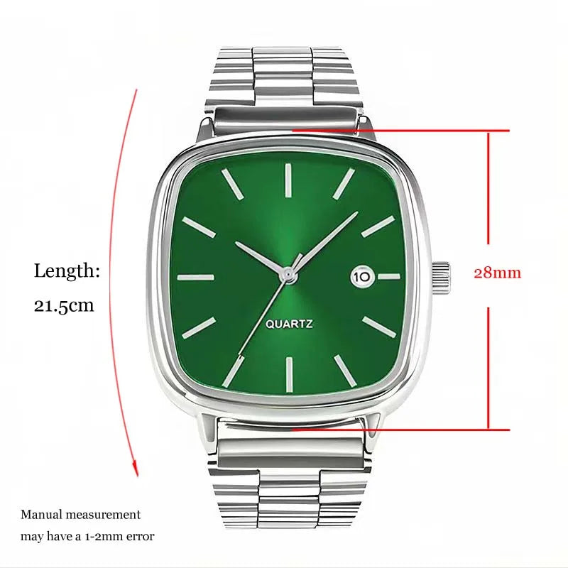 luckacco fashion brand men watch steel strap business calendar quartz watches luxury wristwatches gift  big dial clock