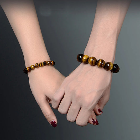 Luckacco Fashion 5A Natural Tiger's eye Stone Bracelets & Bangle for Women and Men Bracelets Gift Beads Bracelets Accessories