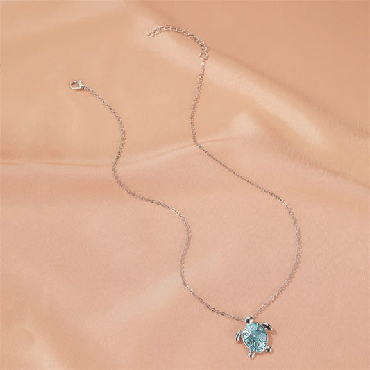 Luckacco New Style INS Fashion Tortoise Pendant Zircon Necklace Choker For Charm Woman Silver Color Punk Trendy Animal Neck Jewelry Gifts